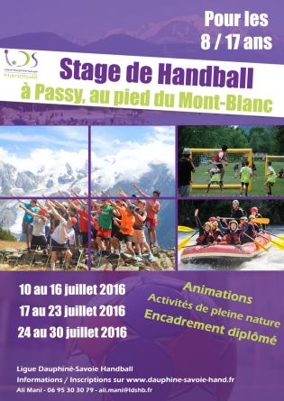 Ouverture des inscriptions stage de handball à Passy